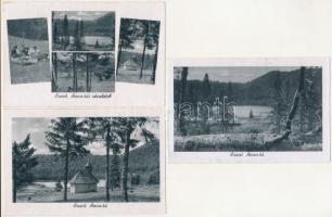 Tusnádfürdő, Baile Tusnad; Szent Anna-tó / Lacul Sfanta Ana - 3 db RÉGI város képeslap / 3 pre-1945 town-view postcards