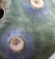 cca 1960 Iparművészeti Vállalat kerámia sün ikebana, címkével jelzett, hibátlan, h: 19 cm