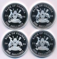 Uganda 2006. 2000Sh ezüstözött Cu-Ni "A labdarúgás halhatatlanjainak csarnoka" (4xklf) T:P...