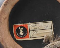 Laborcz Mónika (1941-): Retro iparművész tál, mázas kerámia, jelzett, Iparművészeti Vállalat címkéjé...