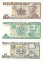 Kuba 1997. 5P + 10P + 2003. 1P T:UNC,AU Cuba 1997. 5 Pesos + 10 Pesos + 2003. 1 Peso C:UNC,AU