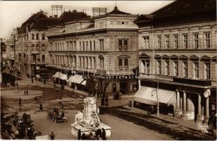 Szeged, Klauzál tér, gyógyszertár, Szegedi Kereskedelmi és Iparbank, piac, üzletek. Traub B. és Társa kiadása