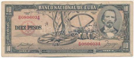 Kuba 1956. 10P T:F Cuba 1956. 10 Pesos C:F Krause P#88a