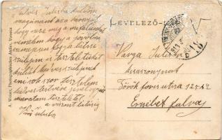 1913 Mélykút (Jánoshalma), Római katolikus templom, Fabis István üzlete, vasútállomás (Rb)