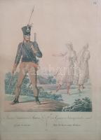 Sluini Határörző Stutzos Legény Leány. Ein Gränz-Scharfstütze und Maedchen aus Sluin. Kézzel színeze...