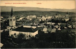 Breznóbánya, Brezno nad Hronom; látkép a templomokkal. Kreisler József kiadása / churches