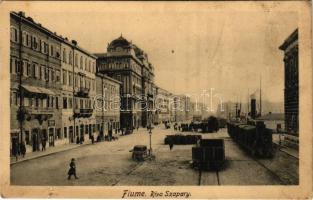 Fiume, Rijeka; Riva Szapary / quay, street view, train (fl)