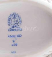 Herendi rothschild mintás ékszertartó tálka. Plasztikus virágokkal díszített, jelzett, hibátlan, h: ...