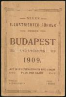 Neuer illustrierter Führer durch Budapest und Umgebung 1909. Mit 60 Illustrationen und einem Plan der Stadt. Bp., é.n., Luidwig Barta. Kiadói papírkötés, borítón törésnyommal, térkép nélkül.