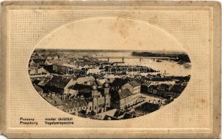 1912 Pozsony, Pressburg, Bratislava; madár távlatból zsinagógával. Kaufmann kiadása / general view with synagogue (EM)