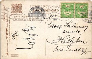 1916 Budapest, Lánchíd a Rudolf rakparttal. Raphael Tuck & Sons' "Oilette" Series...