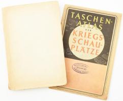 A Duna Passautól a Fekete tengerig. Bp., 1917, Első Cs. és Kir. Szab. Dunagőzhajózási Társaság. Fekete-fehér képekkel illusztrálva, korabeli hirdetésekkel. Kiadói papírkötés, sérült borítóval, utolsó néhány lapon ázásnyommal. + Taschenatlas der Kriegsschauplätze, Brockhaus, 1942