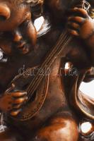 Lanton játszó viasz angyal, akasztható, 23x16 cm