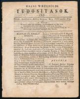 1819 Hirdetések a Hazai s Külföldi Tudósítások. (5.), Pesten, Szombaton, Boldog Asszony Hava 16-dik napján, lap széle kissé foltos