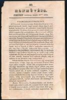 1834 Honművész 40. száma, 1834. május. 18., Pest, Trattner-Károlyi-ny.. Kis lapszéli sérüléssel, foltos.