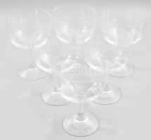 Talpas fagylaltos kehely garnitúra, 6 db, jelzés nélkül, hibátlan, m: 17 cm
