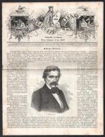 cca 1857-1867 régi újságok, össz. 6 db: Nemzeti Képes Újság, 1863, 18. sz.; Hölgyfutár, 1863, 28. sz...