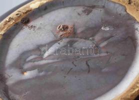 Gorka Géza (1984-1971): Barna mázas kanna, Zsolnay korszak, 1950 körül. Mázas kerámia, jelzett, sérü...