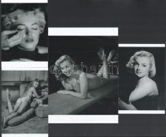 cca 1955 körüli felvételek Marilyn Monroe (1926-1962) amerikai színésznőről, 4 db modern nagyítás, jelzés nélkül Pánczél György (1920-?) filmtörténész hagyatékából (film- és színházifotó gyűjteményéből), 21x15 cm