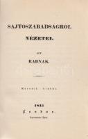 Táncsics Mihály:
Sajtószabadságról nézetei egy rabnak. Supka Géza tanulmányával.
(Budapest, 1947)....