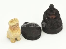 3 darab figura, klf anyagból, m: 7 cm alatt