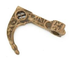 Bányász fokos réz fej plasztikus jelenetekkel 9x10 cm