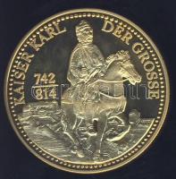 Németország DN "Német történelem - Nagy Károly" aranyozott Cu-Ni emlékérem T:PP
