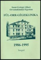 Szent-Györgyi Albert Orvostudományi Egyetem fül-orr-gégeklinika 1986-1995. Jubileumi kiadvány Dr. Czigner Jenő egyetemi tanár tanszékvezetői működésének 10 éves évfordulójára. Czigner Jenő által Heckenast Ottó orvosnak DEDIKÁLT példány. Szerk.: Iván László, Jóri József, Kiss József Géza, Paczona Róbert, Sávay László. Szeged, 1995, Szent-Györgyi Albert Orvostudományi Egyetem Fül-Orr-Gégészetiklinikának Oktatói Kara. Kiadói papírkötés. Megjelent 600 példányban.