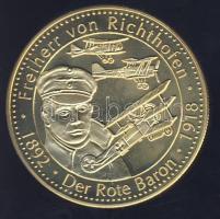 Németország DN "Német történelem - Freiherr von Richthofen" aranyozott Cu-Ni emlékérem T:PP