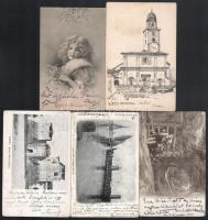 cca 1903-1905 Darányi Jolánnak, Darányi Kálmán későbbi miniszterelnök rokonainak küldött 10 db hossz...