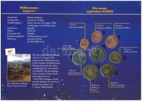 Ciprus 2004. 1c-50c (6xklf) forgalmi összeállítás + 2008. 1c-2E (8xklf) forgalmi összeállítás, közös...