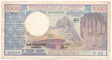 Kamerun 1978-1980. 1000Fr D. 22 20390 T:F,VG Cameroon 1978-1980. 1000 Francs D. 22 20390 C:F,VG