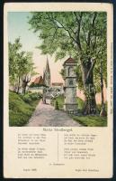 cca 1905-10 Pataky László (1857-1912) festőművész autográf üdvözlő sorai és aláírása Kézdi-Kovács Lá...