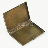 I. világháborús emlék, réz cigarettatárca, fedelén osztrák-magyar 30 és feles mozsárt (Škoda 30.5 cm...