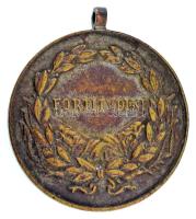 1917. "Károly Ezüst Vitézségi Érem II. osztálya" ezüstözött bronz kitüntetés modern mellsz...