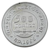 1992. 500Ft Ag "Szent László" tokban T:UNC (eredetileg PP) patina Adamo EM125