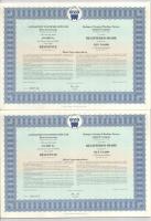 Budapest 1994. "Budapesti Vegyipari Gépgyár" részvénye 10.000Ft-ról szelvényekkel, (5x) so...