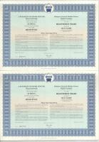 Budapest 1994. "Budapesti Vegyipari Gépgyár" részvénye 10.000Ft-ról szelvényekkel, (5x) so...