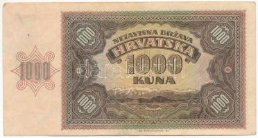 Horvátország / Független Horvát Állam 1941. 1000K alacsony "C0000807" sorszámmal T:F szép ...