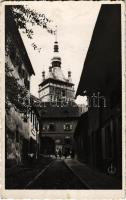 1936 Segesvár, Schässburg, Sighisoara; Városház torony, étterem / town hall tower, restaurant (fl)