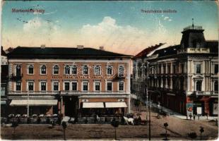 1917 Marosvásárhely, Targu Mures; Transilvánia szálloda, kávéház és étterem, üzletek. Márványi kiadása / hotel, café and restaurant, shops (Rb)