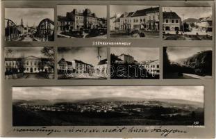 1940 Székelyudvarhely, Odorheiu Secuiesc; mozaiklap / multi-view postcard. Foto Kováts photo + 1940 Székelyudvarhely visszatért 1940 Csíkszereda visszatért So. Stpl.