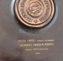 1979-1980, 2 darab Magyar Honvédelmi Szövetség iparművész dísztál emlék Rózsa Károly ezredes számára...