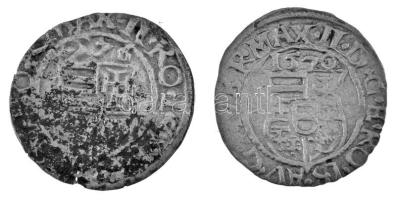 1570-1576K-B Denár Ag "Miksa" (2x) (0,56g) T:VF,F patina Hungary 1570-1576K-B Denar Ag &qu...