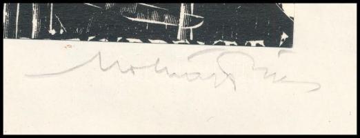 Molnár Dénes (1947-2000): Szentháromság. Fametszet, papír, jelzett, hátoldalán a művész bélyegzéséve...