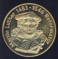 Németország DN "Német történelem - Martin Luther" aranyozott ffém emlékérem T:PP