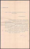 1911 Kronberger Lipót (1846-1924) zsidó származású bankár, a Magyar Általános Takarékpénztár Rt. vezérigazgatójának szóló levél, Lukács László (1850-1932) pénzügyminisztertől, (második Khuen-Héderváry-kormány (1910. január 17. - 1912. április 22.)) Melyben értesíti, hogy részére őfelsége a magyar király udvari tanácsosi címet adományozta, fejléces papíron, Lukács László autográf aláírásával, Bp., 1911. szept. 23.