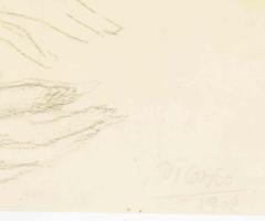 Dekoratív üvegezett fa képkeret, Picasso ofszet nyomattal, papír, jelzett a nyomaton, belső méret: 6...