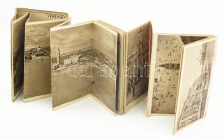 cca 1910-1930 Ricordo di Venezia, leporelló fekete-fehér képekkel (közte egy panorámakép), kopott, f...