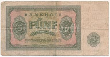 NDK 1948. 5M T:F kis beszakadások
GDR 1948. 5 Mark C:F small tears
Krause P#11